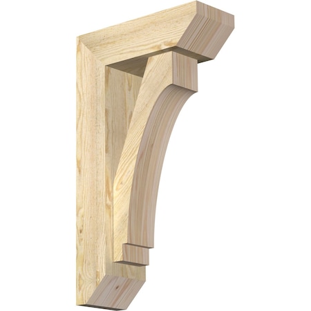Ekena Millwork Imperial Slat Rough Sawn Bracket w/ Offset Brace, Douglas Fir, 6"W x 16"D x 28"H BKT0604X16X28IMP06RDF